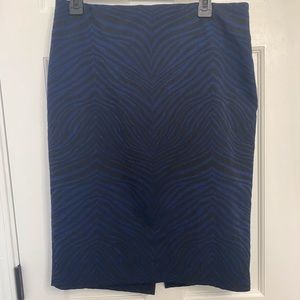 Ann Taylor Womens Black and Blue Skirt (Size: 14)